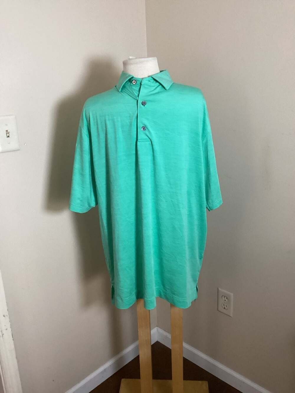 FootJoy Harbour Town Golf Links Performance Polo Shirt Mint Green Size L